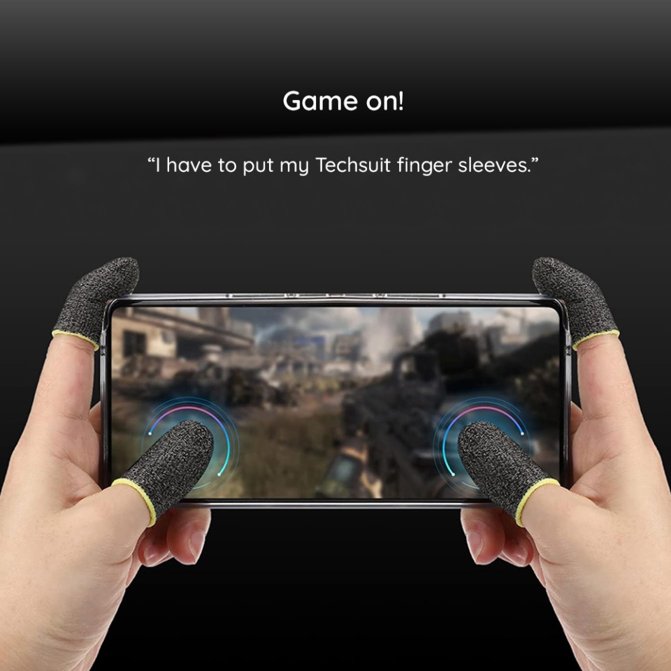 Mansoane Degete pentru Gaming, Profesionale, de Telefon si Tableta, SKDR HyperFlex FS3 - Negru Galben - 3 | YEO