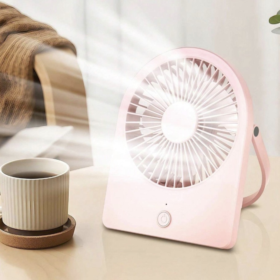 Mini Ventilator Portabil, CT-108, USB, 2W, Compact si Usor, set cu sticker, Roz - 3 | YEO