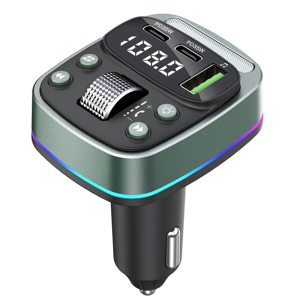 Modulator FM Auto Bluetooth 5.4, 2x PD 35W, USB Music Player, Reglaj Bass, Afisaj LED, Techsuit EchoDrive MFM3, Negru