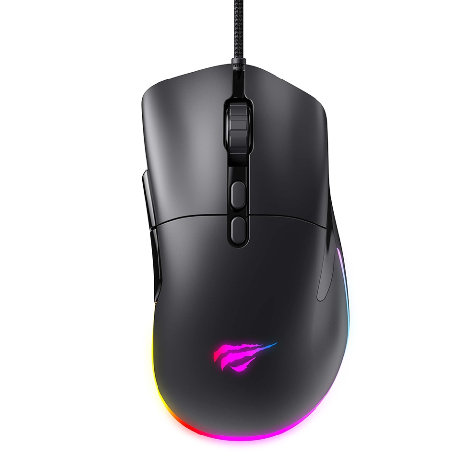 Mouse gaming, 800/1600/2400/3200/6400/12000 DPI, 1.6m, 5V, Havit MS954, Negru