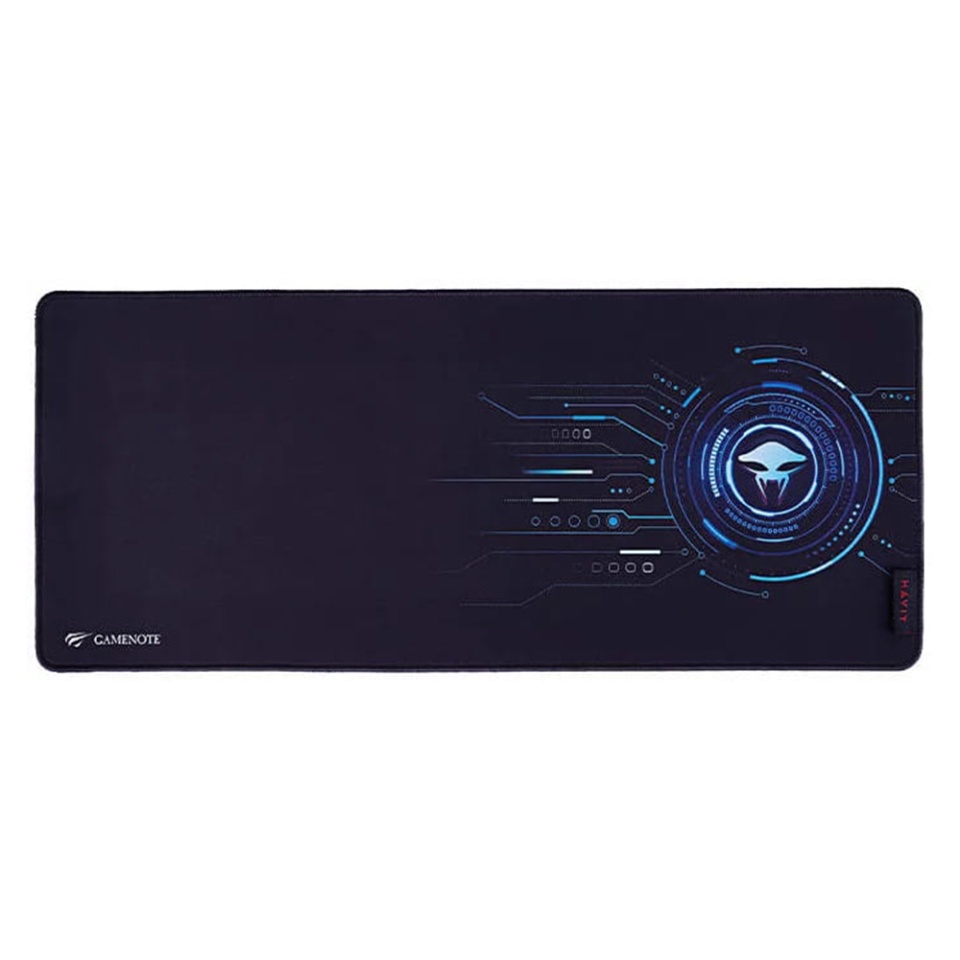 Mouse pad, textil, margini cusute, Textil, anti-alunecare, Havit MP849, Negru/Albastru