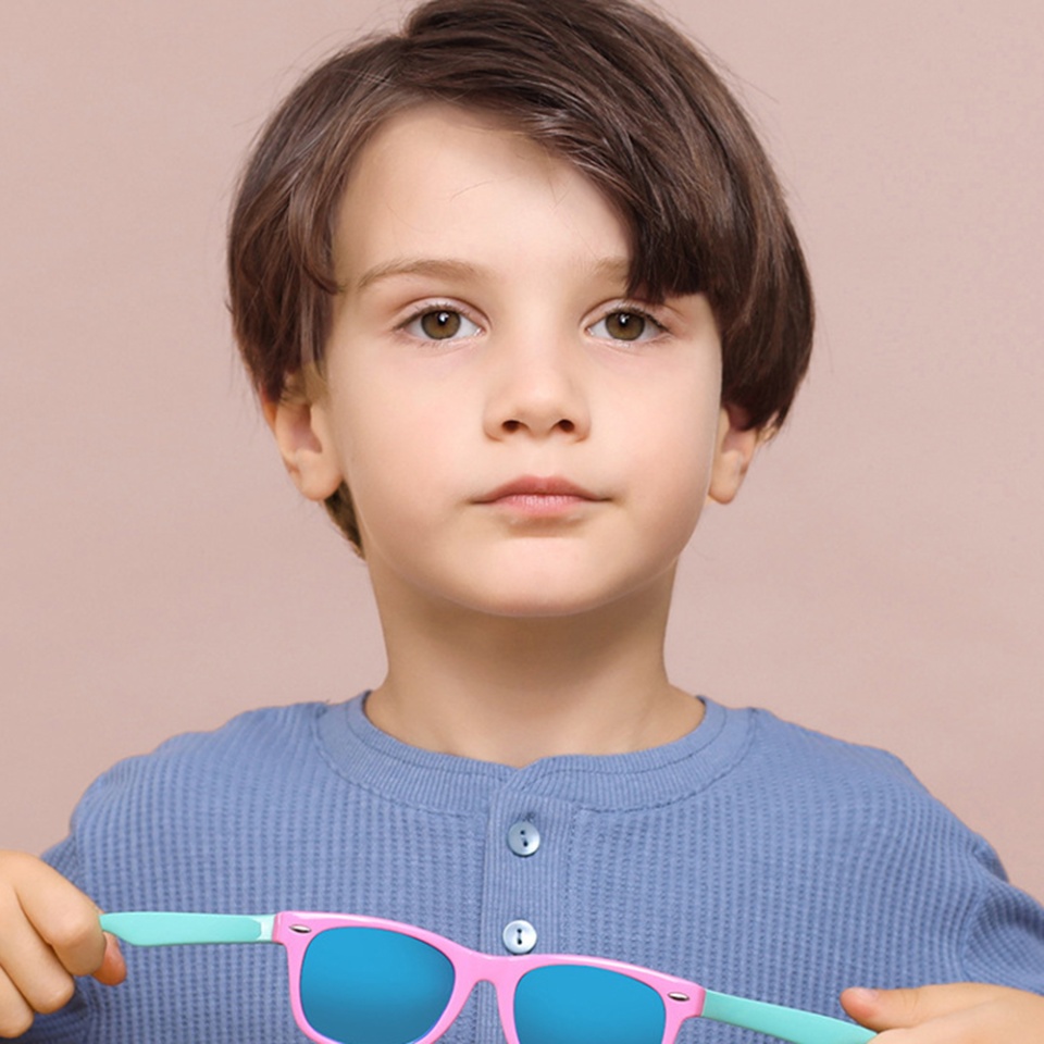 Ochelari de soare copii 3-8 Ani, Protectie UV, Polarizati, Skyddar Kido D802 - Roz Galben - 3 | YEO