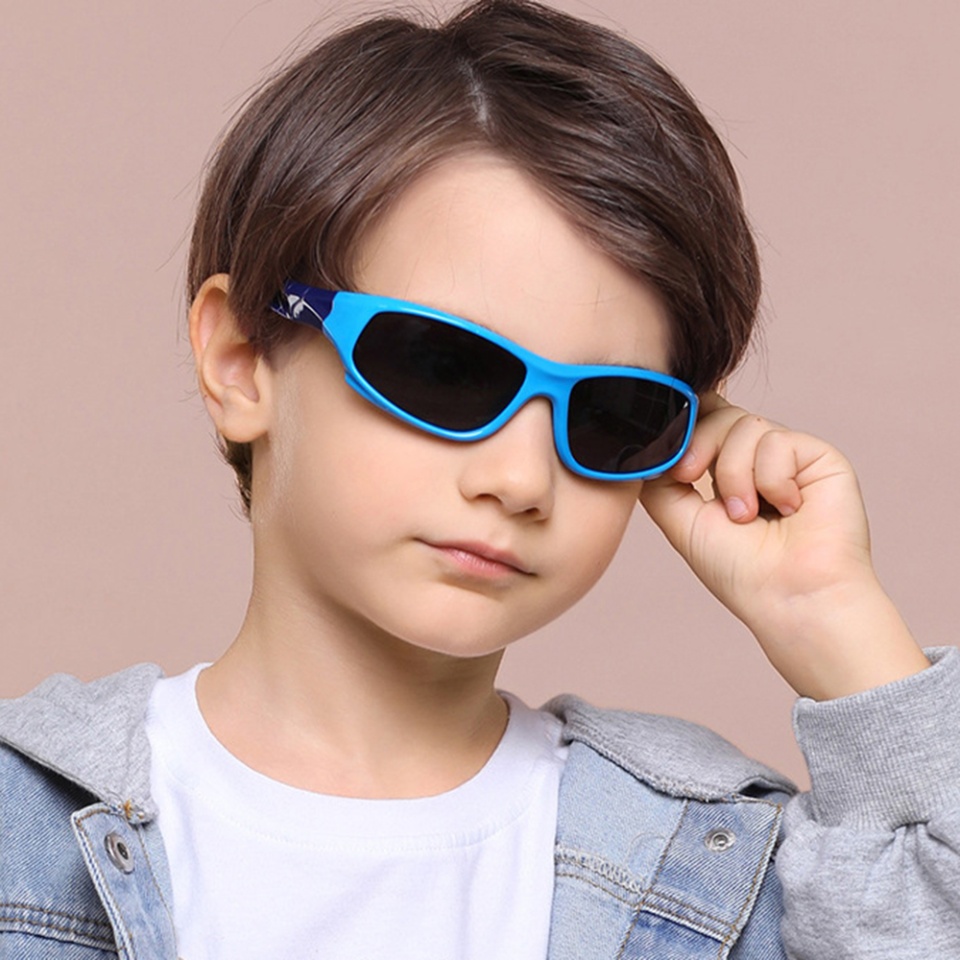 Ochelari de soare copii 3-8 Ani, Protectie UV, Polarizati, Skyddar Kido 816 - Albastru Galben - 3 | YEO