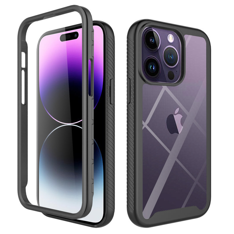 [Pachet 360°] Husa + Folie iPhone 14 Pro Max, Techsuit Defense - Negru