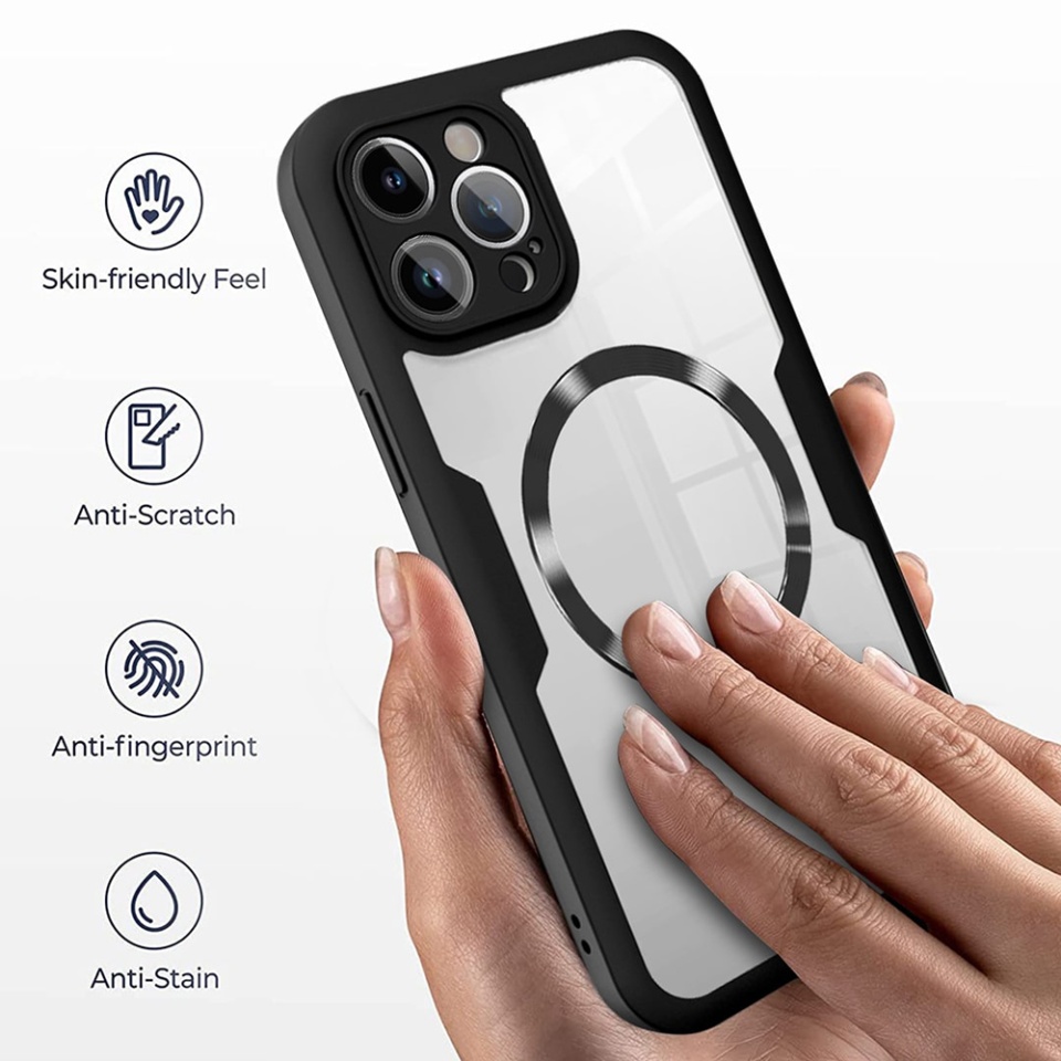 [Pachet 360°] Husa + Folie iPhone 15 Pro Max MagSafe, SKDR ColorShield 360° - Roz - 1 | YEO