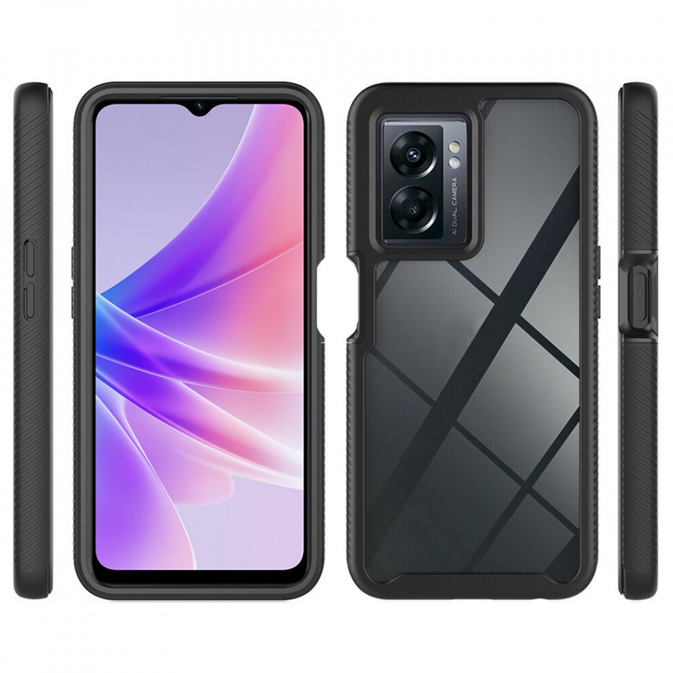 [Pachet 360°] Husa + Folie OPPO A77 5G, Techsuit Defense - Negru - 2 | YEO