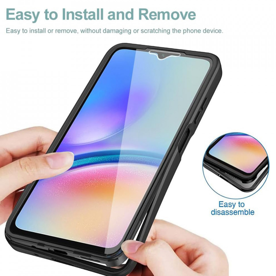 [Pachet 360°] Husa + Folie pentru Samsung Galaxy A05, SKDR ColorShield 360° - Mov - 2 | YEO