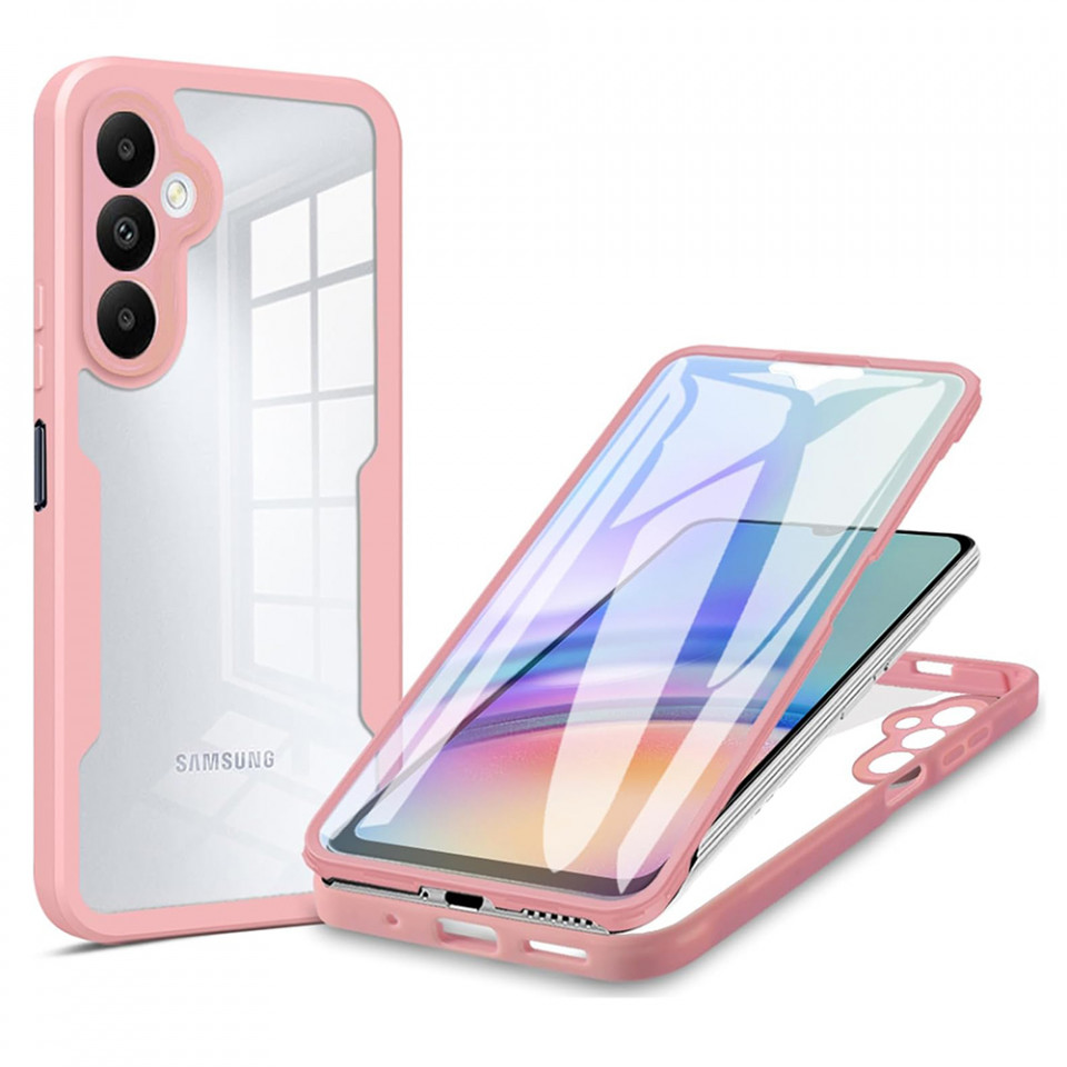 [Pachet 360°] Husa + Folie pentru Samsung Galaxy A15 4G / Galaxy A15 5G, SKDR ColorShield 360° - Roz