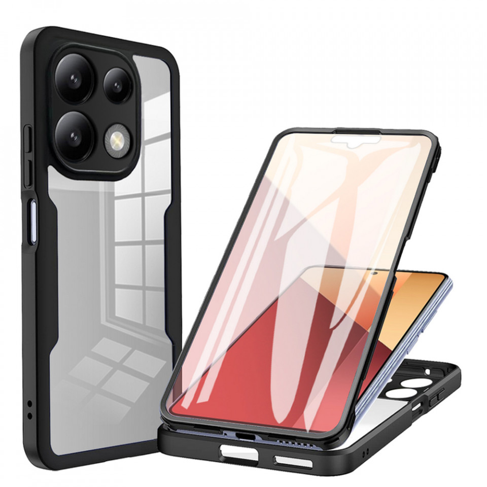 [Pachet 360°] Husa + Folie pentru Xiaomi Redmi Note 13 5G, SKDR ColorShield 360° - Negru