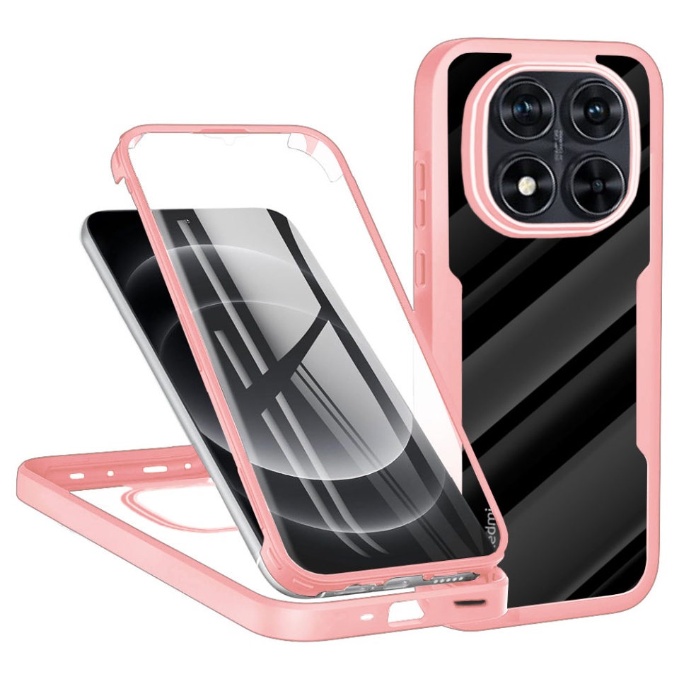 [Pachet 360°] Husa + Folie pentru Xiaomi Redmi Note 14 Pro+ / Redmi Note 14 Pro / Poco X7, SKDR ColorShield 360° - Roz