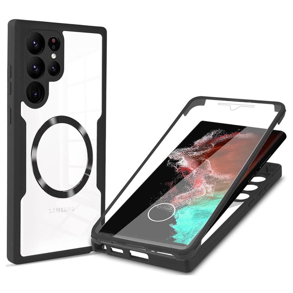 [Pachet 360°] Husa + Folie Samsung Galaxy S23 Ultra, SKDR ColorShield 360° - Negru