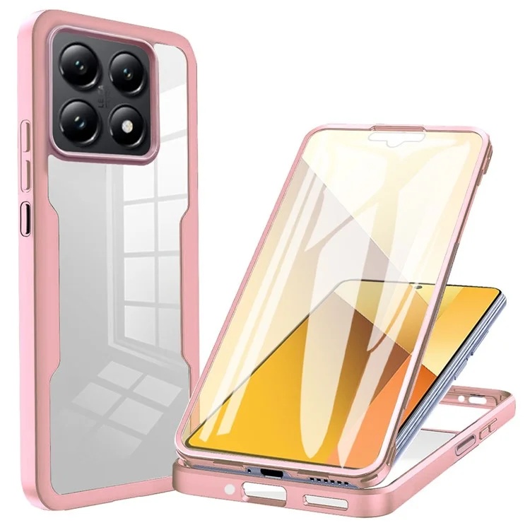 [Pachet 360°] Husa + Folie Xiaomi 14T Pro, SKDR ColorShield 360° - Roz