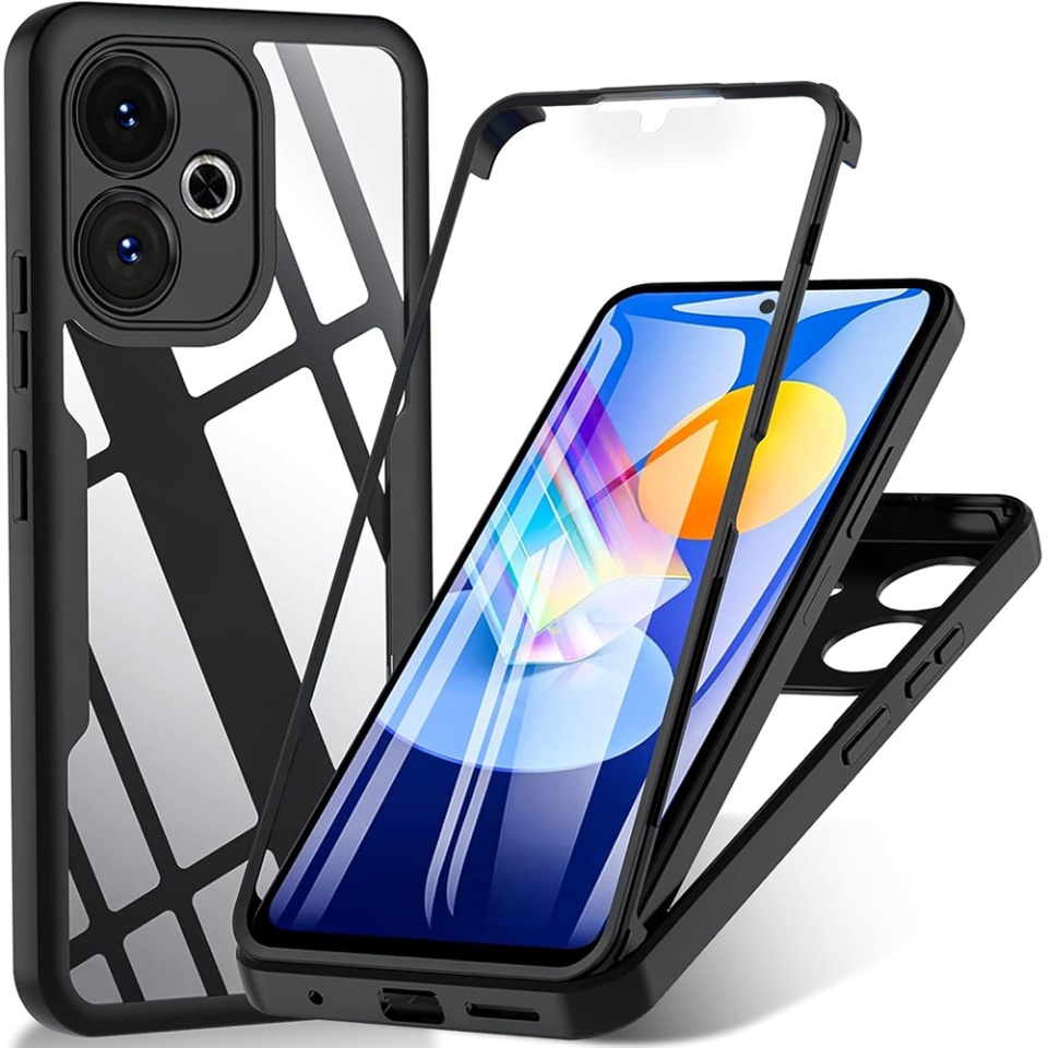 [Pachet 360°] Husa + Folie Xiaomi Redmi 13 / Poco M6 4G, SKDR ColorShield 360° - Negru