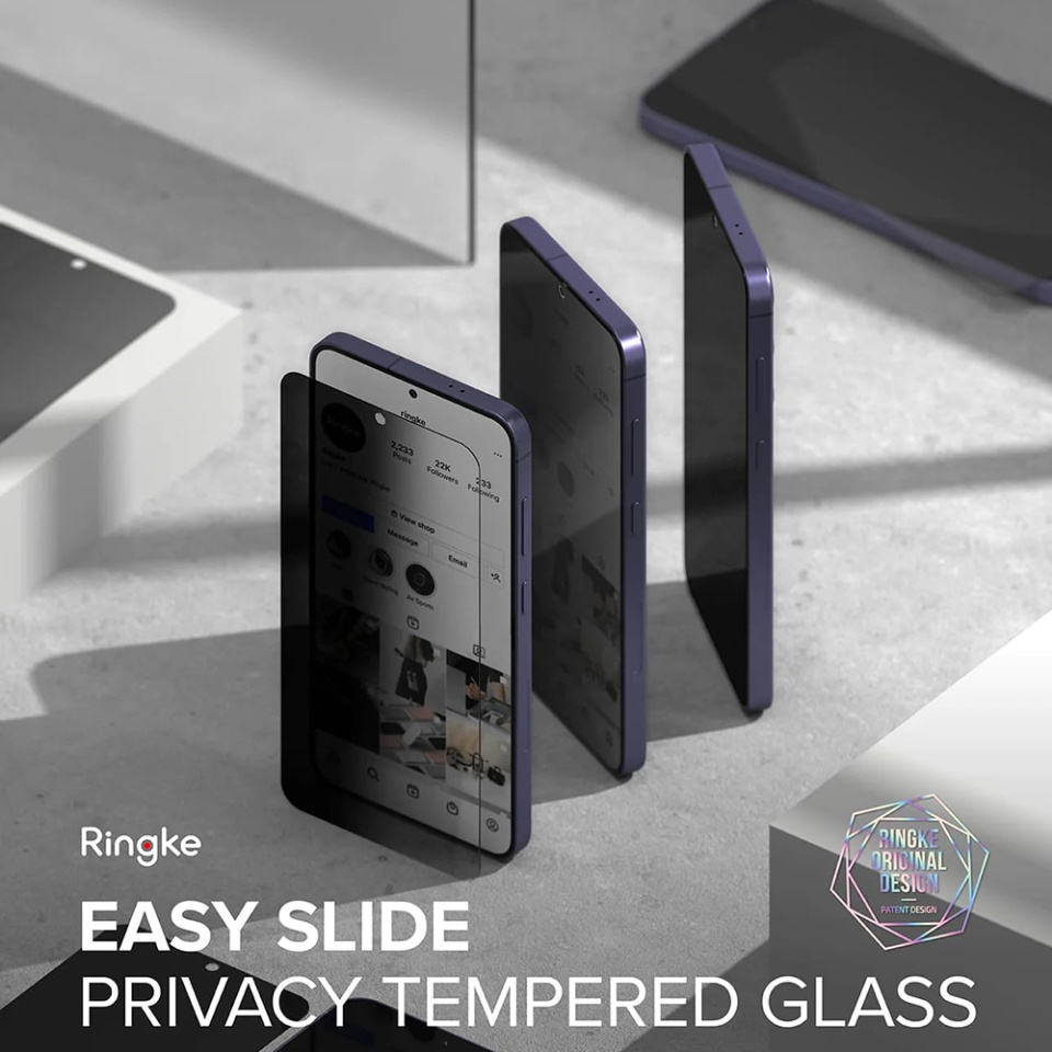 [Pachet x2] Folie sticla Samsung Galaxy S24 Plus, Claritate si Protectie Maxima, Strat Oleofobic Anti-Amprenta, Ringke Easy Slide - Transparenta - 1 | YEO