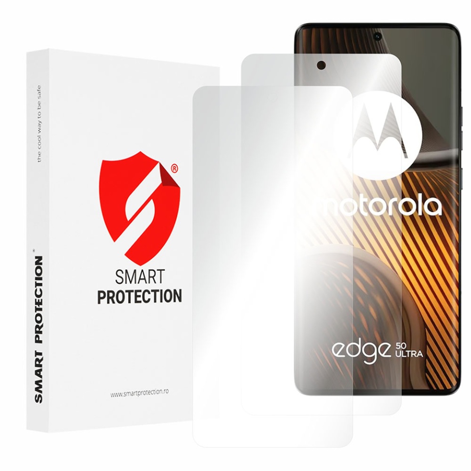 [SET 2x] Folie de protectie Motorola Edge 50 Ultra, Premium Classic, Smart Protection, Transparent