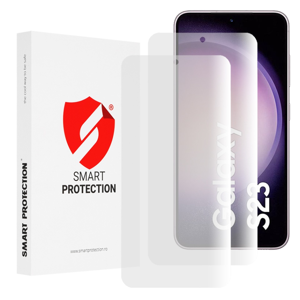 [SET 2x] Folie de protectie Samsung Galaxy S23, Premium Classic, Smart Protection, Transparent