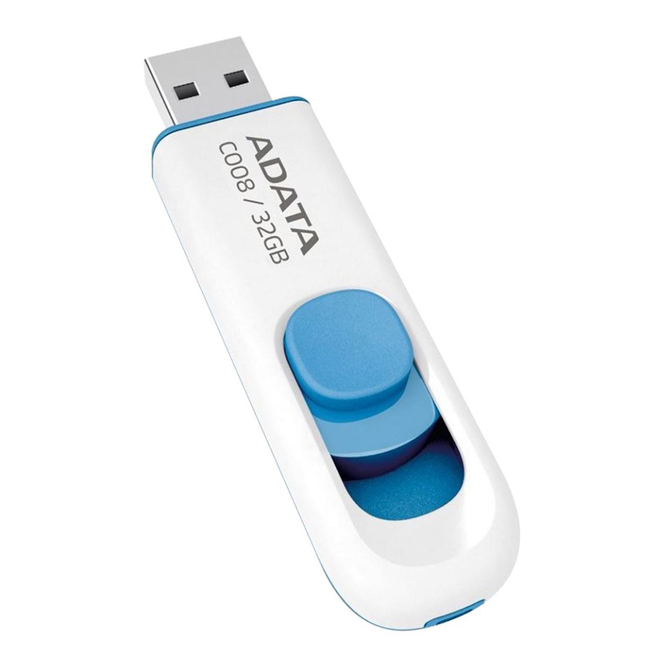 Stick de Memorie USB 2.0 FlashDrive, 32GB, Adata, AC008, Alb