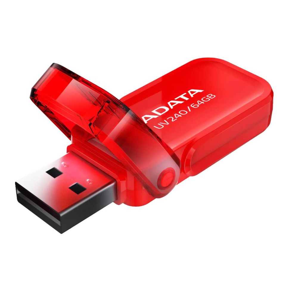 Stick USB ADATA UV240 ,64G, USB 2.0, Capac Flip, Rosu - 1 | YEO