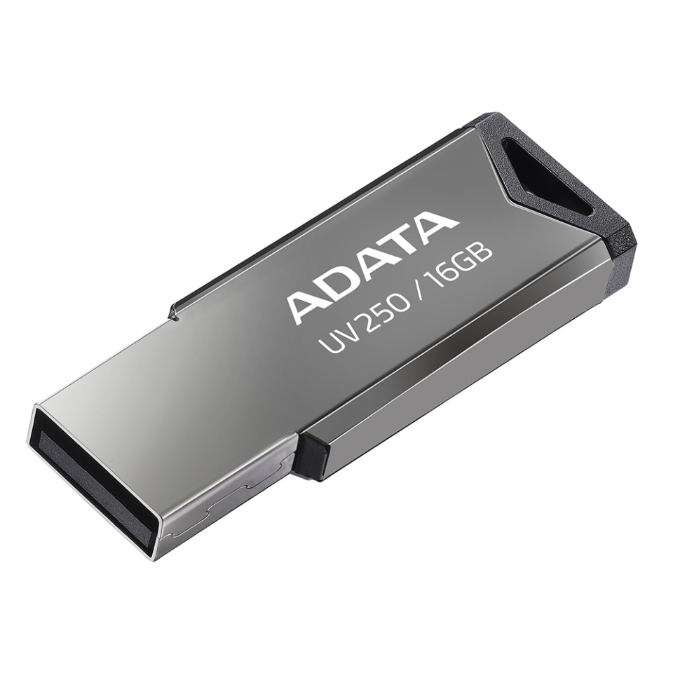 Stick USB ADATA UV250, 16GB, USB 2.0, Design Metalic, Negru