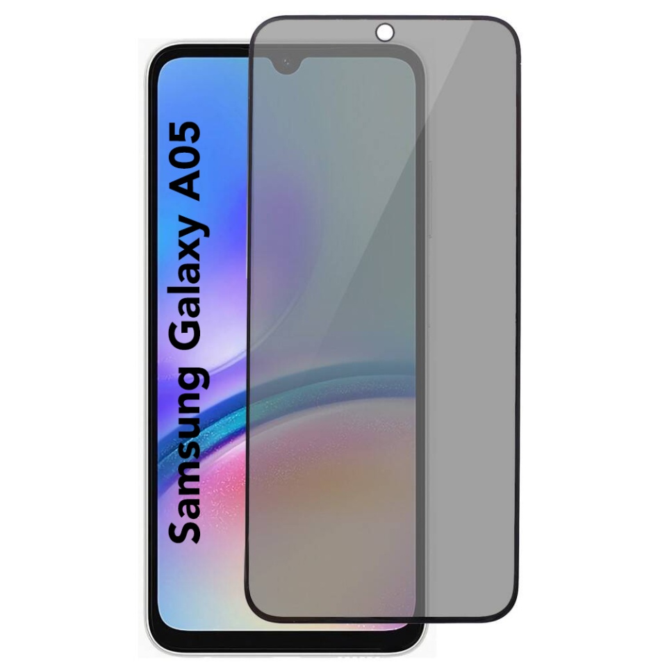 Sticla pentru Samsung Galaxy A05 / Galaxy A05s, Anti-spy Ultra HD, Protectie 9H, Montare Simplă, SKYDDAR 111D Privacy - Black Frame