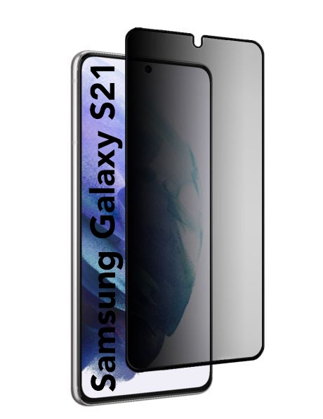 Sticla pentru Samsung Galaxy S21 5G, Anti-spy Ultra HD, Protectie 9H, Montare Simplă, SKYDDAR 111D Privacy - Black Frame