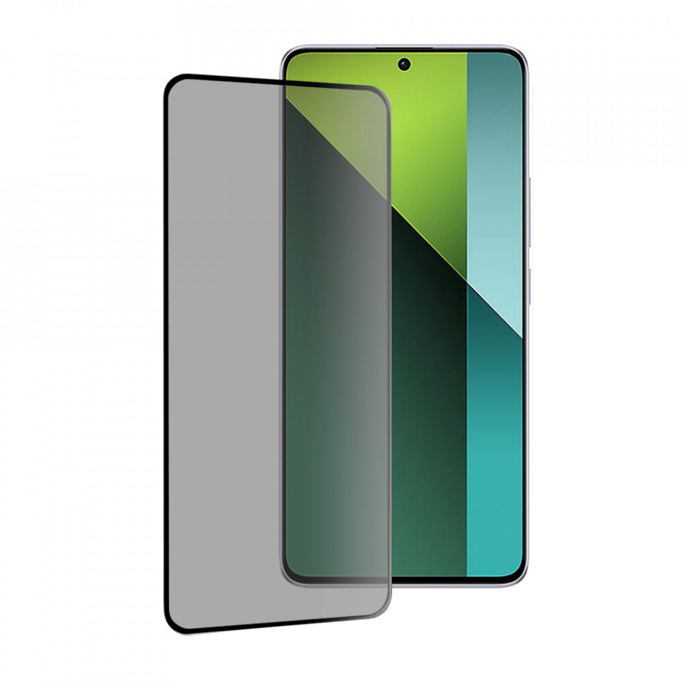 Sticla pentru Xiaomi Redmi Note 13 Pro 5G / Poco X6, Anti-spy Ultra HD, Protectie 9H, Montare Simplă, SKYDDAR 111D Privacy - Black Frame