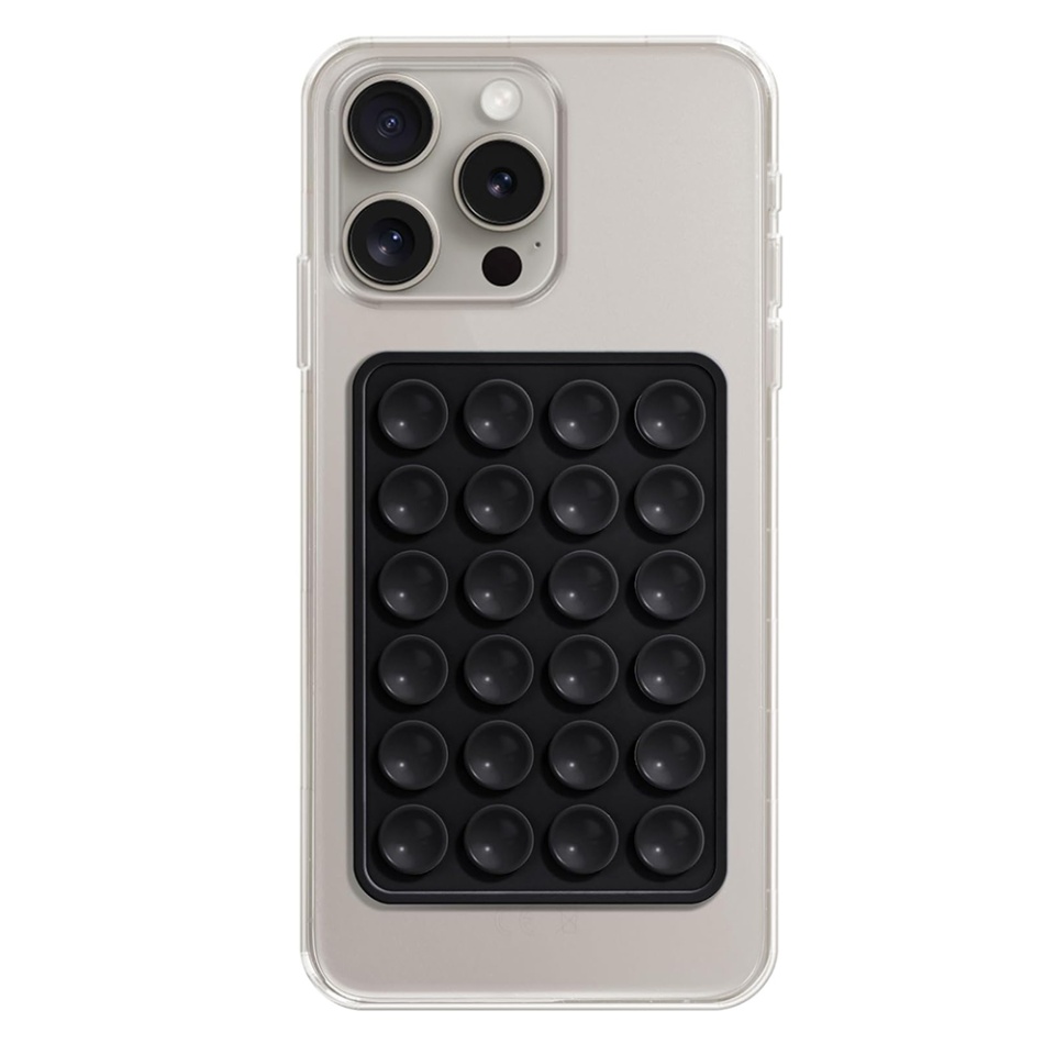 Suport Adeziv Universal pentru Telefon cu Ventuza, Potrivit Pentru Tik-Tok/Selfie/Vizionare Video, din Silicon, 8x5,5cm, SKDR StickIt SO-PAD - Negru