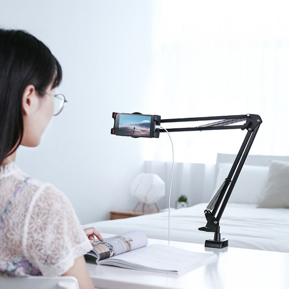 Suport birou (50394) with Clamp Grip & Multi-Angle Ajustable Arm for Phone / Tablet, Ugreen - Negru - 2 | YEO