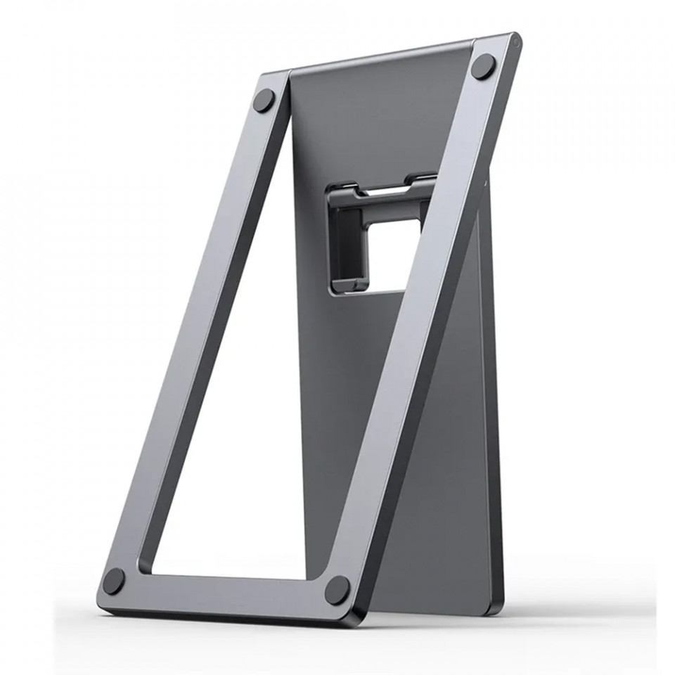 Suport Birou din Aluminiu, Pliabil, pentru Telefon si Tableta, Baseus (LUKP000013), Gri - 3 | YEO