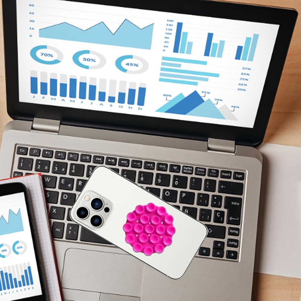 Suportul Adeziv Universal cu Ventuze, Ideal pentru Tik-Tok, Selfie și Vizionare Video, Dimensiunile 5x7cm, SKDR SplashProof SR-CUP - Alb - 5