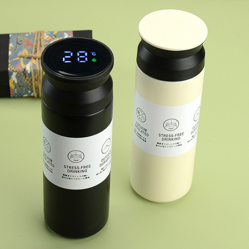 Thermos din Otel Inoxidabil, afisaj temperatura digital, 480ml, Techsuit - Cyan - 3 | YEO