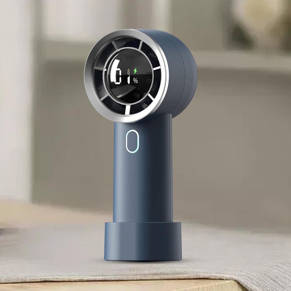 Ventilator Portabil, HX130, USB-C, Compact si Usor, set cu sticker, Albastru - 2 | YEO