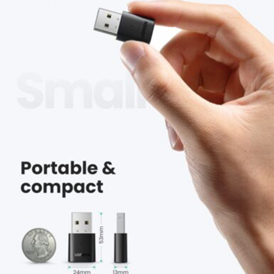 Wireless Adapter Bluetooth (80889) - for Keyboards, Phones, Earphones, Ugreen - Negru - 1 | YEO