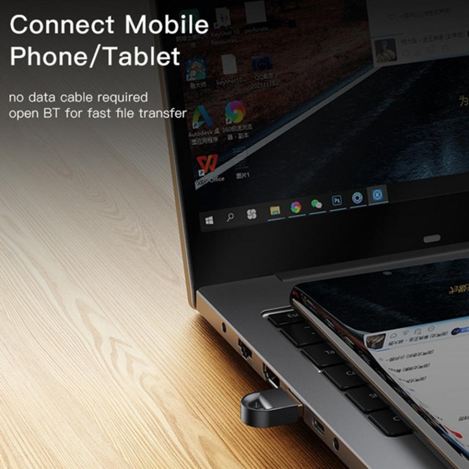 Adaptor Wireless USB-A la Bluetooth - Yesido (YAU34) - Black - 3 | YEO