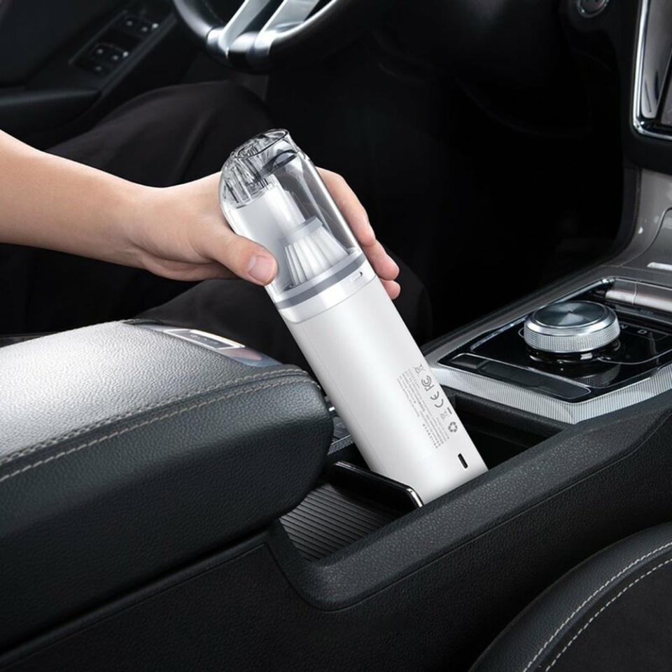 Aspirator Portabil Auto cu Perie, Putere 4000Pa, 2000mAh, 30W, Baseus, Vacuum Cleaner A1, Alb - 2 | YEO