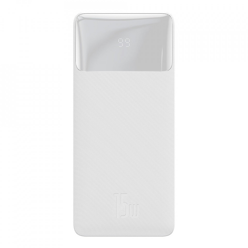 Baterie externa 30000mAh, 2x USB, QC 3.0, 15W, Display Digital, Baseus - Alb - 1 | YEO