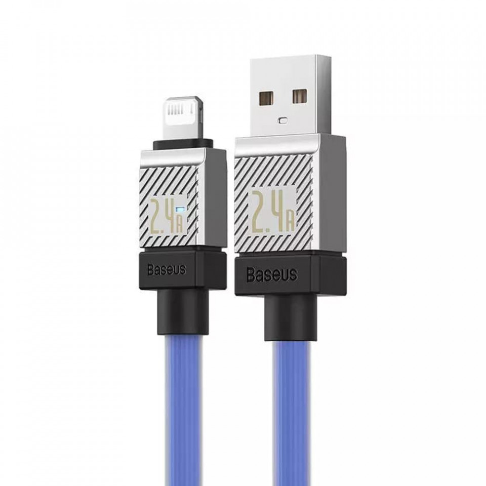 Cablu de Date USB la Lightning Fast Charging, 2.4A, 2m - Baseus CoolPlay Series (CAKW000503) - Blue - 2 | YEO