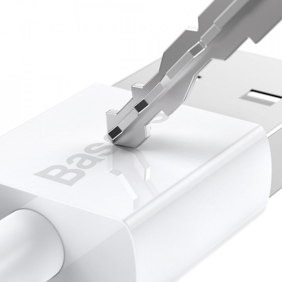 Cablu de date USB la Micros-USB, 2A, 1m, Baseus Superior Series (CAMYS-02) - Alb - 2 | YEO