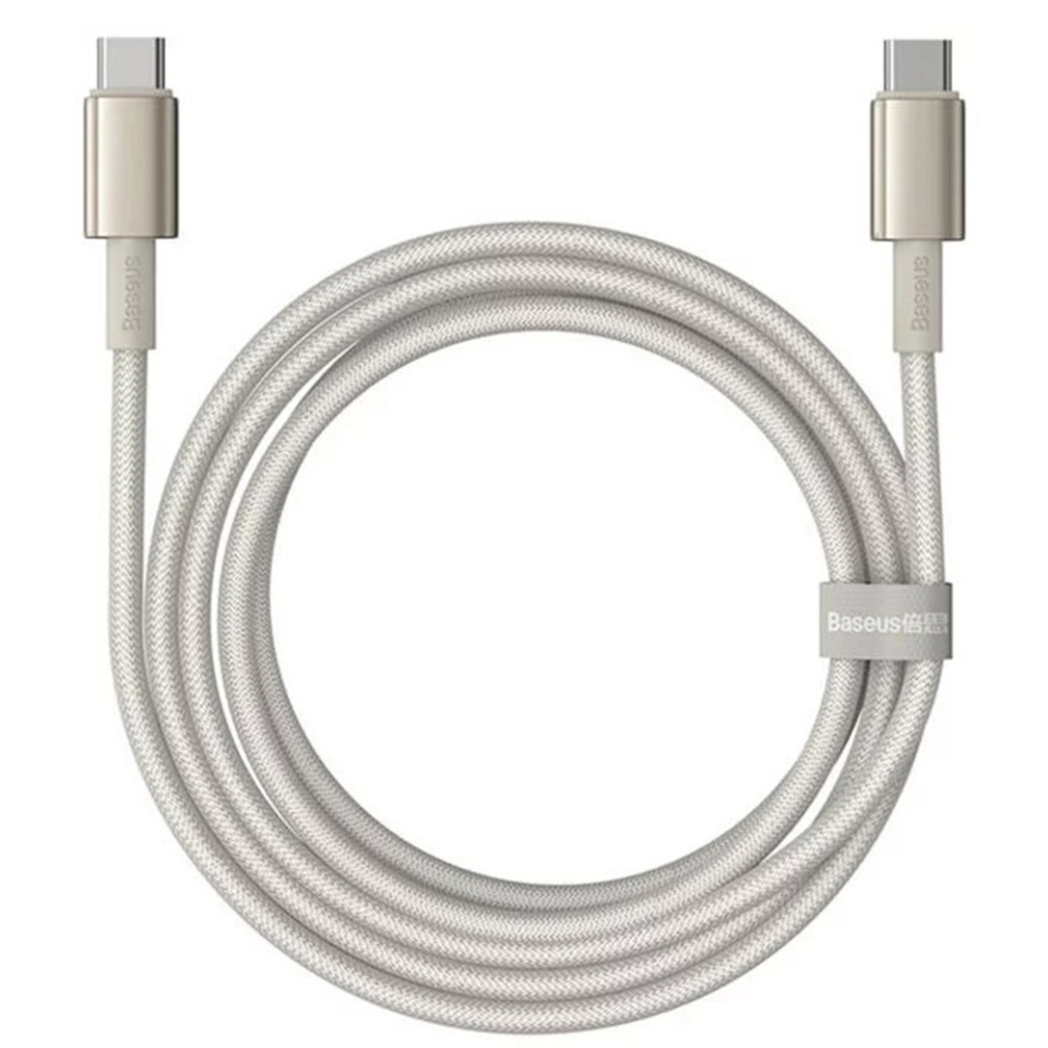 Cablue de Date Type-C la Type-C 100W, Super Fast Charging, 2m, 480Mbps, Baseus Tungsten Gold, Auriu - 1 | YEO