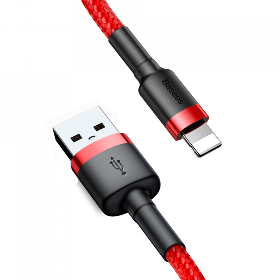 Cablue de date USB la Lightning, 1.5A, 2m, Cafule Baseus (CALKLF-C09) - Rosu