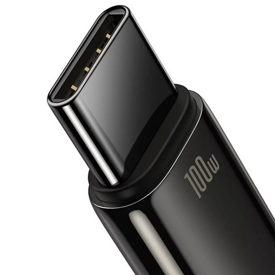 Cablue de Date USB la Type-C 100W, Super Fast Charging, 2m, 480Mbps, Baseus Tungsten Gold, Negru - 3 | YEO