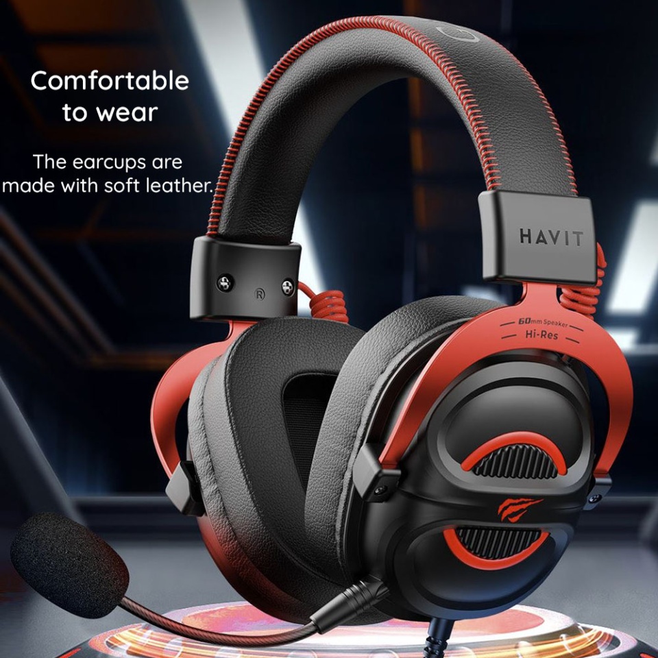 Casti gaming pentru PS4/PS5/XBOX, cu Microfon, Cablu 2m, 60mm, Jack 3.5mm, Havit H2002E Pro, Negru - 2 | YEO