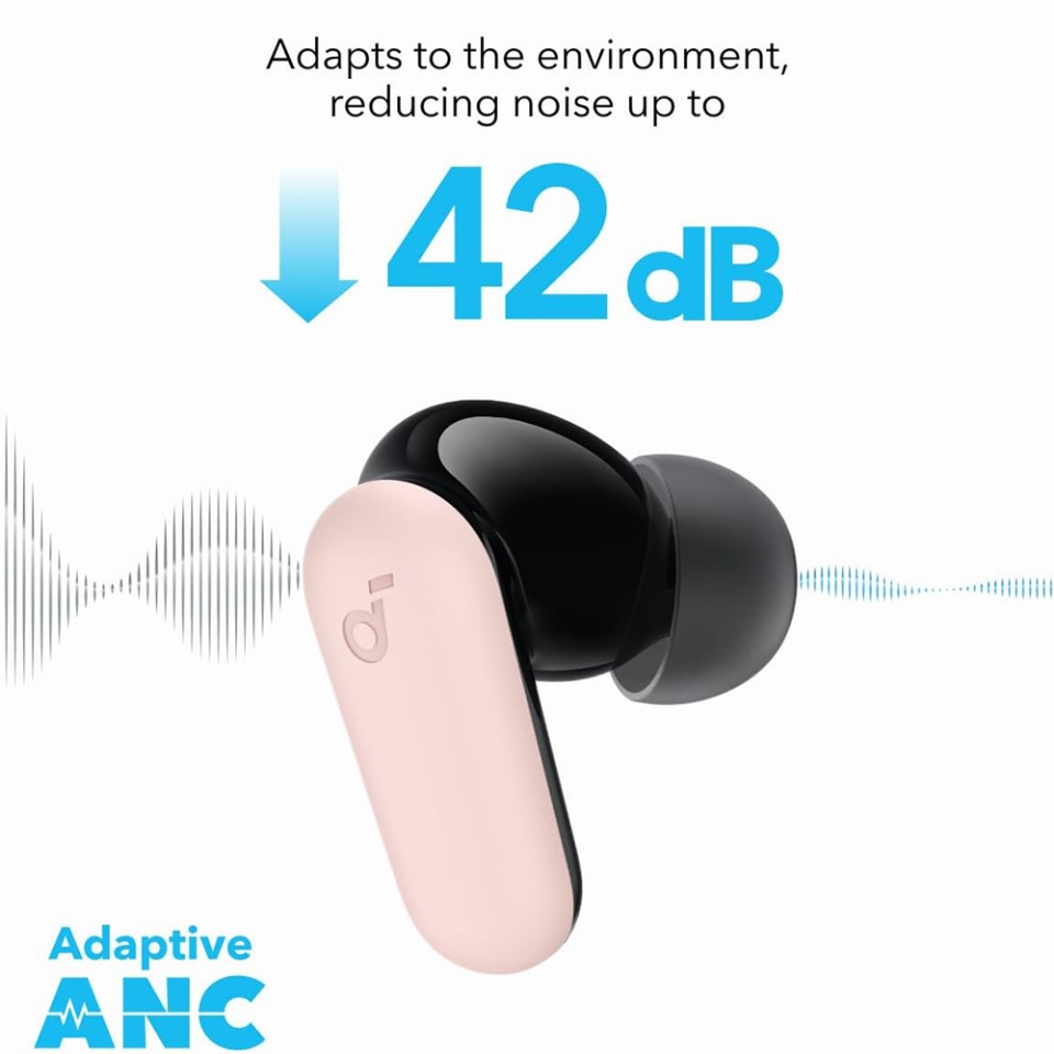 Casti In-Ear Anker SoundCore P30i , Wireless, IP54, Bluetooth 5.4, Incarcare Type-C - Roz - 1 | YEO