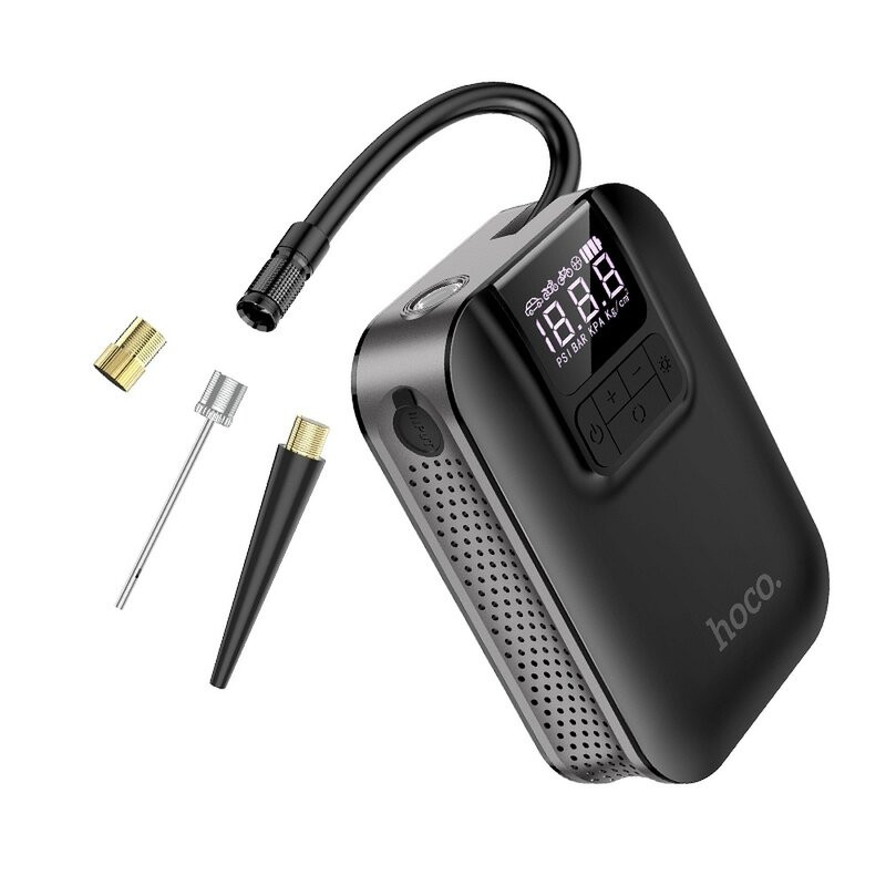 Compresor Auto 3.5bar, 2500mAh, Hoco Air Pump (S53) - Negru - 1 | YEO
