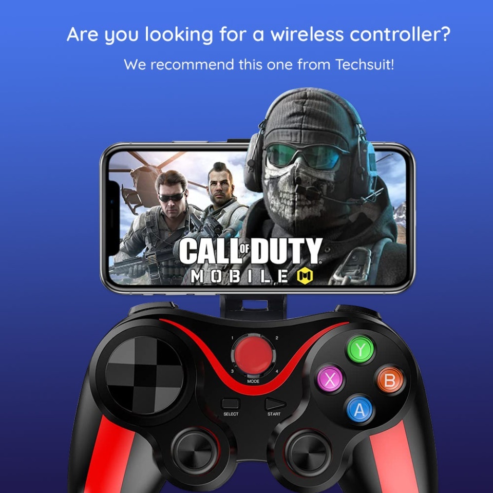 Controller Wireless V13, Compatibil Compatibil telefoane, tablete, TV Box, set cu sticker, Negru;rosu - 1 | YEO