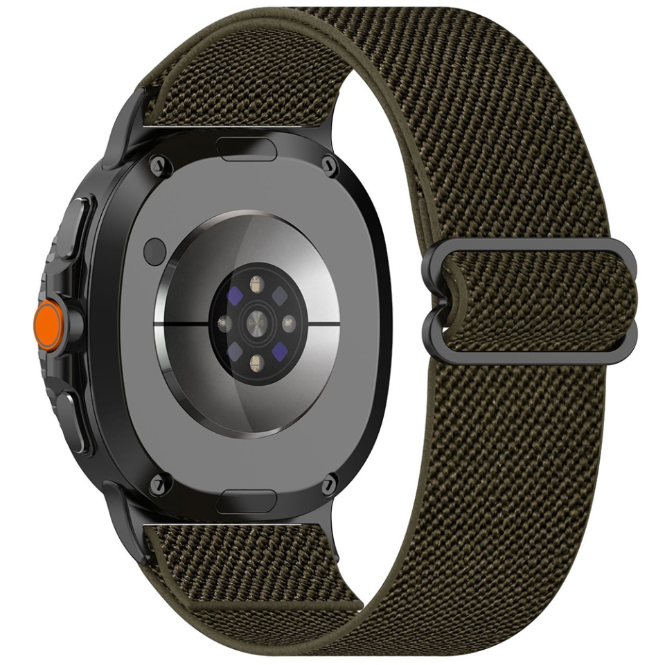 Curea Naylon pentru Samsung Galaxy Watch8 40mm/Watch8 44mm/Watch8 Classic, Ajustabila, Premium, Skyddar W80, Verde inchis