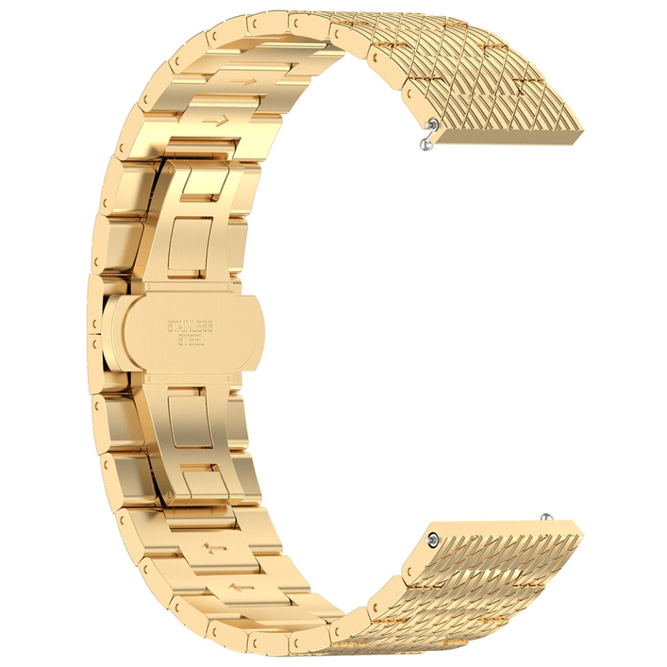 Curea Otel Inoxidabil pentru Samsung Galaxy Watch 4/5/Active 2, Huawei Watch GT 3 (42mm)/GT 3 Pro (43mm), 20mm, SKDR BandPro W052 - Auriu - 3 | YEO