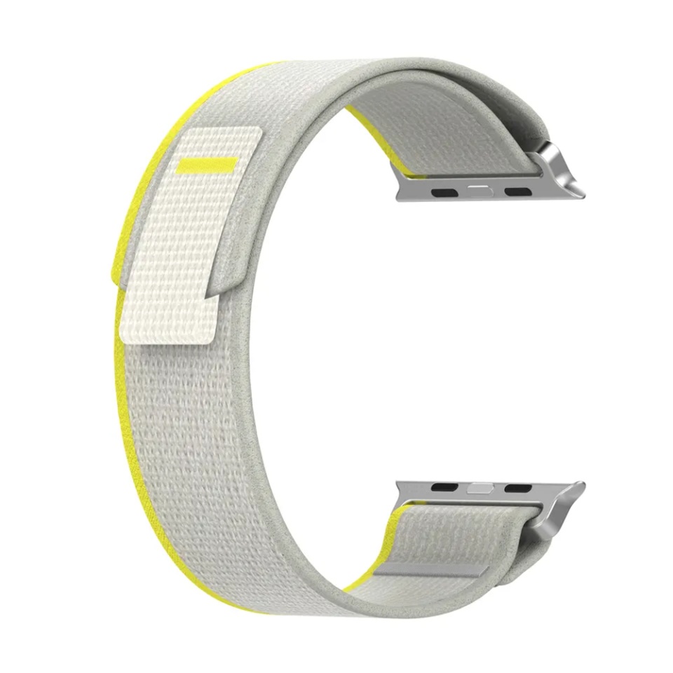 Curea pentru Apple Watch 1/2/3/4/5/6/7/8/9/SE/SE 2 (38/40/41mm), Reglabila, Premium, prindere Arici, SKDR BandPro W039 - Galben - 2 | YEO