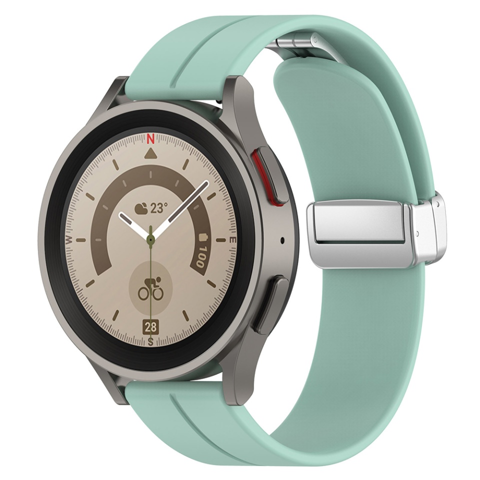 Curea Slicon pentru Samsung Galaxy Watch 4/5/Active 2, Huawei Watch GT 3 (42mm)/GT 3 Pro (43mm), Catarama Magnetica, 20mm, SKDR BandPro W011 - Verde - 1 | YEO