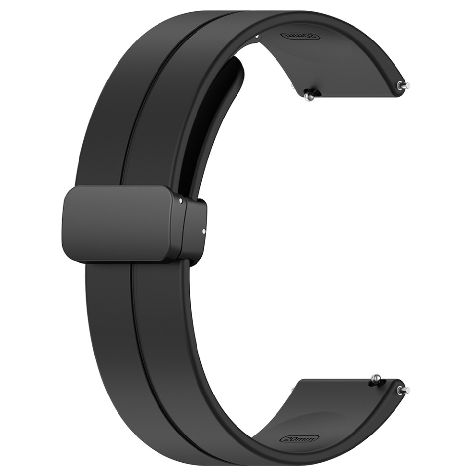 Curea Slicon pentru Samsung Galaxy Watch 4/5/Active 2, Huawei Watch GT 3 (42mm)/GT 3 Pro (43mm), Catarama Magnetica, 20mm, SKDR BandPro W011 - Negru